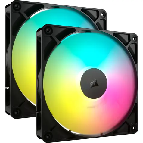 Corsair RS140 ARGB 2ks černá / 140mm / Magnetic Dome Bearing / 330-1700 RPM / 95.5 CFM / 4-Pin
