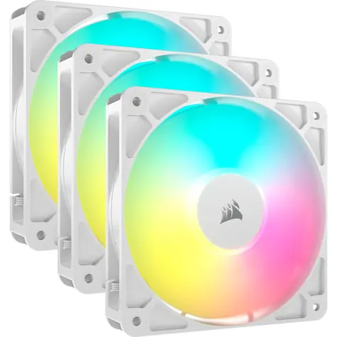 Corsair RS120 ARGB 3ks bílá / 120mm / Magnetic Dome Bearing / 420-2100 RPM / 72.8 CFM / 4-Pin