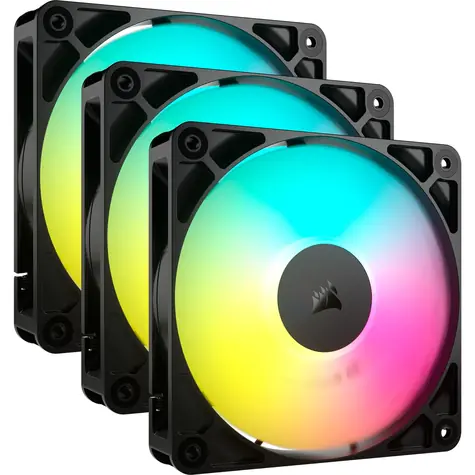 Corsair RS120 ARGB 3ks černá / 120mm / Magnetic Dome Bearing / 420-2100 RPM / 72.8 CFM / 4-Pin