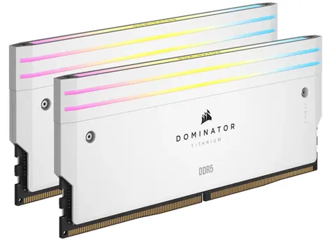 Corsair Dominator Titanium White 32GB (2x 16GB) DDR5 6600MHz / CL32 / DIMM / RGB / XMP / 1.4V