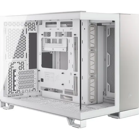 Corsair 2500X bílá hliník / Micro-ATX / 1x USB-C 3.1 / 2x USB-A / bez zdroje / průhledná bočnice