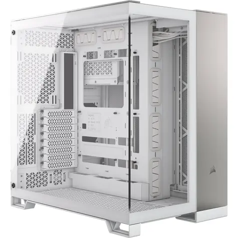 Corsair 6500X bílá hliník / E-ATX / 4x USB-A 3.2 / 1x USB-C 3.2 / bez zdroje / průhlední bočnice