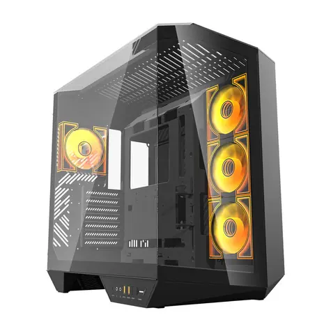 darkFlash DY470 černá / ATX / 4x 120 mm / 2x USB-A / 1x USB-C / průhledná bočnice / bez zdroje 