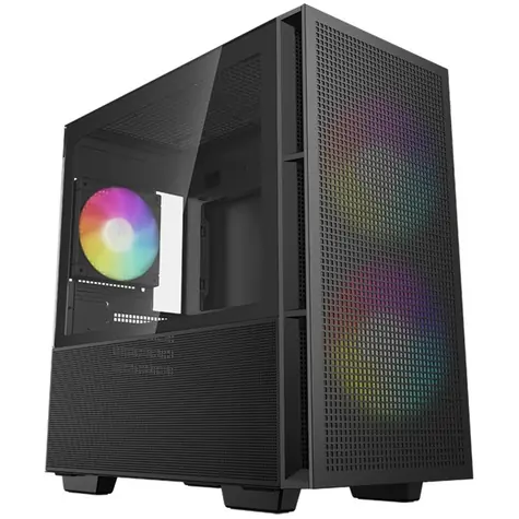 DEEPCOOL CH360 černá / mATX / 1x USB-A 3.0 / 1x USB-C 3.0 / 2x 140mm ARGB / 1x 120mm ARGB / bez zdroje