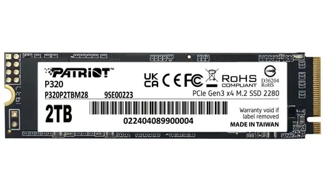 Patriot P320 2TB / SSD / M.2 2280 / PCIe Gen3 / R: 3000Mbps / W: 2200MBps / 5y 