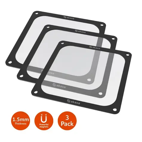 AKASA Sada magnetických filtrů an ventilátory 3ks / 120mm