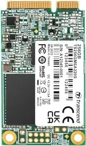 Transcend MSA220S 256GB / mSATA / SATA III 6Gb/s / (3D TLC) / R: 560MB/s / W:500MB/s / 3y