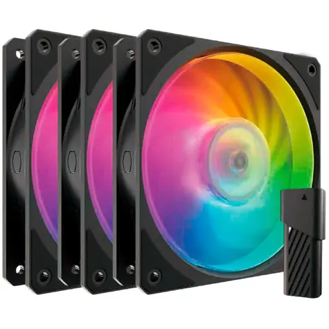 Cooler Master Mobius 120P ARGB černá 3ks / 120mm / Loop Dynamic Bearing / 30dB @ 2400 RPM / 75.2CFM / 4-Pin PWM