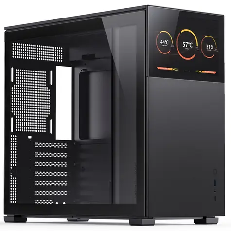 Jonsbo D41 Screen černá / ATX / 1x USB-A 3.2 / 1x USB-C 3.2 / bez zdroje / displej / průhledná bočnice 