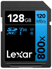 Lexar Professional 800x PRO Memory Card SDXC 128GB / čtení: 120MBps / zápis 45MBps / UHS-I / Class 10 / V30 