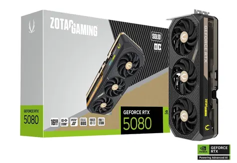 ZOTAC GAMING RTX 5080 Solid OC 16GB / 2640MHz / 16GB GDDR7 / 256-bit / 1x HDMI + 3x DP / 850W (16)