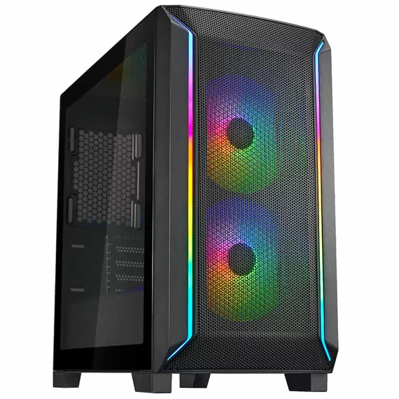 SilverStone FARA 312 černá / mATX / 2x USB-A 3.0 / 2x 140mm ARGB / bez zdroje / průhledná bočnice 