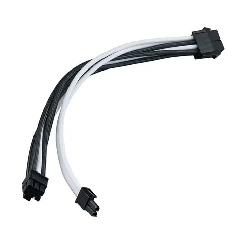 SilverStone PP07E-PCIBW Adaptér 8-Pin-PCIe na 6+2-Pin-PCIe 250mm - černo-bílá
