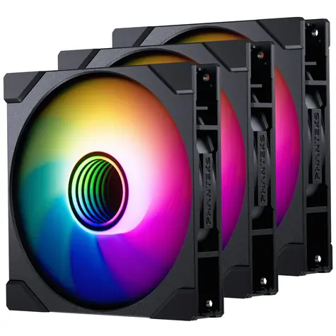 PHANTEKS M25 Gen2 PWM D-RGB Reverse Blade 3ks černá / 140mm / Hydraulic Bearing / 36.4 dB @ 1800 RPM / 101.78 CFM