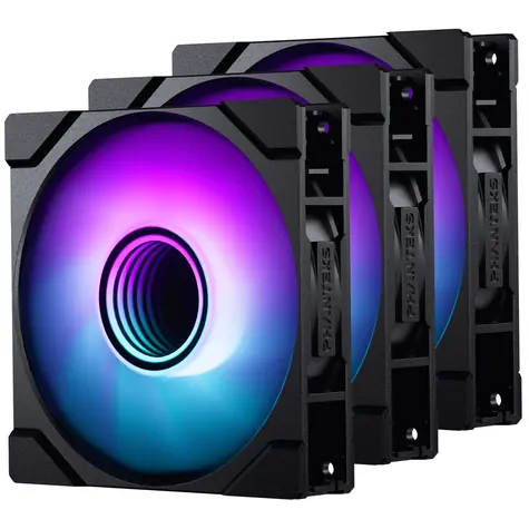 PHANTEKS M25 Gen2 PWM D-RGB 3ks černá / 120mm / Hydraulic Bearing / 35.13 dB @ 2000 RPM / 72.72 CFM / 4-Pin PWM + 3-Pin
