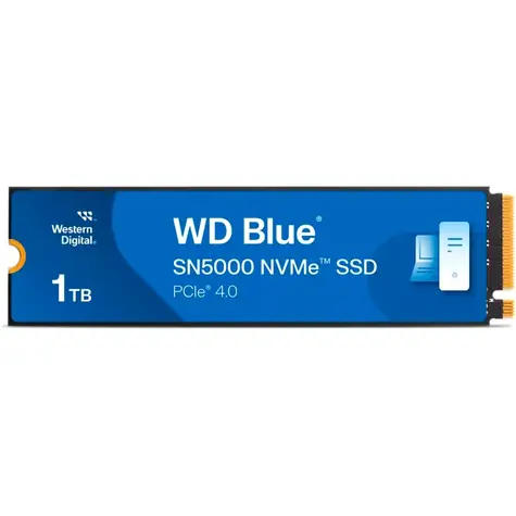 WD Blue SN5000 M.2 PCIe NVMe 1TB / M.2 SSD 2280 / PCIe Gen4 x4 / R: 5150MBps / W: 4900MBps / 5y