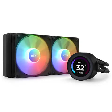 NZXT Kraken Elite RGB 240 černá / 2x 120mm / Fluid Dynamic Bearing / 33.88 dB @ 1800 RPM / 78.86 CFM / AMD + Intel