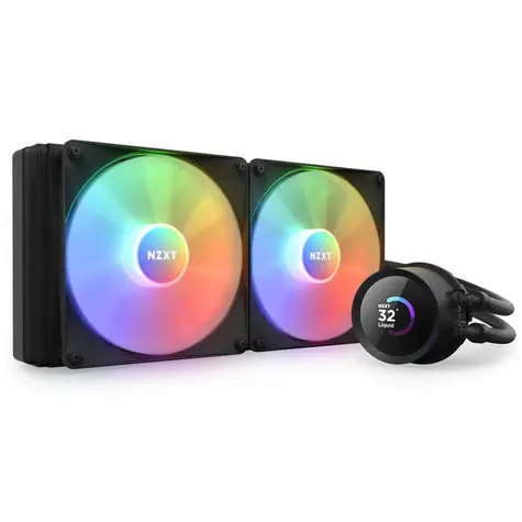 NZXT Kraken RGB 280 černá / 2x 140mm / Fluid Dynamic Bearing / 34.48 dB @ 1500 RPM / 90.79 CFM / AMD + Intel 
