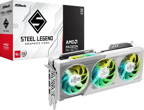 ASRock Radeon RX 9070 Steel Legend OC 16GB / 2700 Mhz / 16GB GDDR6 / 256-bit / 1x HDMI + 3x DP / 650W (8+8)