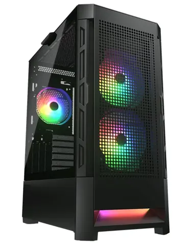COUGAR Airface RGB černá / PC skříň / E-ATX / ATX / micro-ATX / mini-ITX / RGB / průhledná bočnice / bez zdroje 