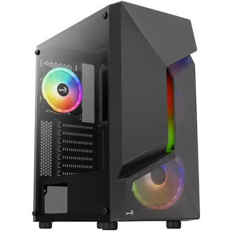 Aerocool Scape-G-BK-v2 FRGB černá / ATX / 2x USB-A 3.0 / 1x USB-A 2.0 / 2x 140mm / 1x 120mm / bez zdroje 