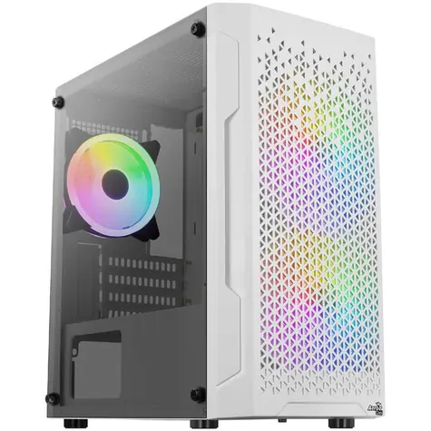 Aerocool Trinity RGB bílá / ATX / 2x USB-A 3.0 / 1x USB-A 2.0 / 2x 140mm / 1x 120mm / bez zdroje / průhledná bočnice 