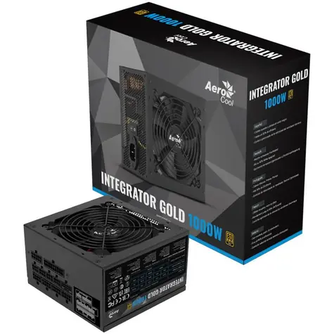 Aerocool Integrator Gold 1000W / ATX / 1000W / 80 Plus Gold / 120 mm / Modulární