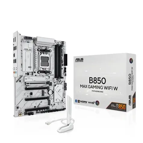 ASUS B850 MAX GAMING WIFI bílá / B850 / 4x DDR5 / 1x 2.5GLAN / Wi-Fi 6 / ATX