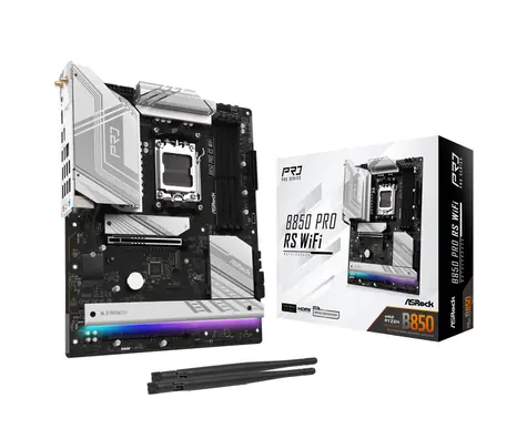 ASRock B850 Pro RS WiFi / AMD B850 / DDR5 / SATA III / USB 3.2 / 2.5GLAN / Wi-Fi 6E / sc.AM5 / ATX