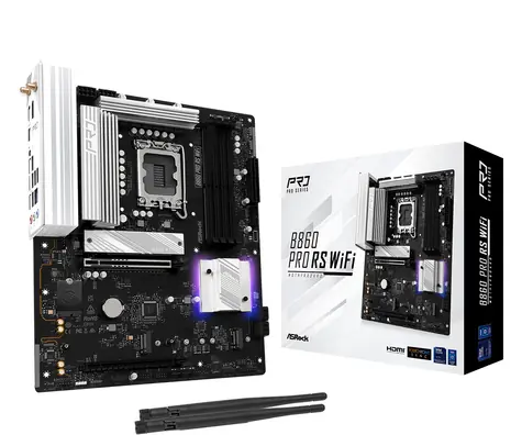 ASRock B860  Pro RS Wifi / B860 / LGA 1851 / 4x DDR5 / PCIEx 16 / 2.5GLAN / Wi-Fi / ATX