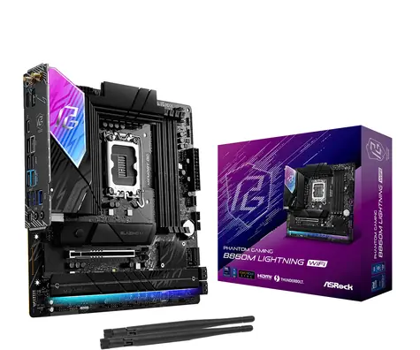 ASRock B860M Lightning WiFi / B860 / LGA 1851 / 4x DDR5 / PCIEx 16 / 2.5GLAN / Wi-Fi / mATX