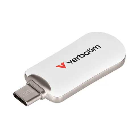 Verbatim Plectra 512GB bílá / Flash Disk / USB-C 3.0 / až 100 MBs