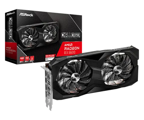 ASRock Radeon RX6600 Challenger 8G / 2044 MHz / 8GB GDDR6 / 128-bit / 1xHDMI + 3x DP / (8)