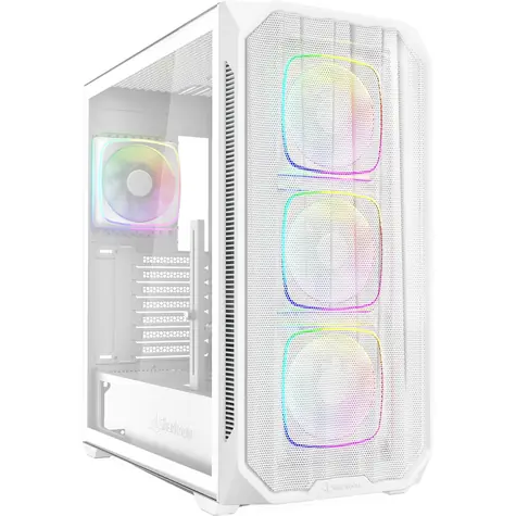 Sharkoon AK5M RGB bílá / ATX / 2x USB 3.2 / 1x USB-C / 4x 120mm / bez zdroje / průhledná bočnice