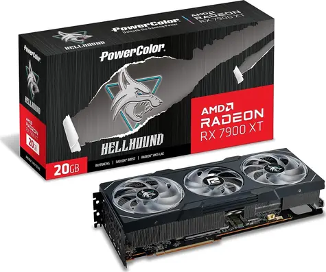 PowerColor Hellhound Radeon RX 7900 XT 20GB OC / 2500 MHz / 20GB GDDR6 / 320-bit / 1x HDMI + 3x DP / 750W (8+8+8)