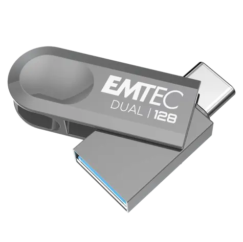 EMTEC Dual D280 USB 3.2 Type-C 128GB stříbrná / flash disk 
