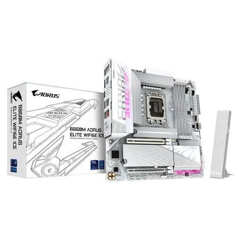 GIGABYTE B860M AORUS ELITE WIFI6E ICE bílá / B860M / LGA1851 / 4x DDR5 / PCIEx16 / 2.5 GLAN / ATX