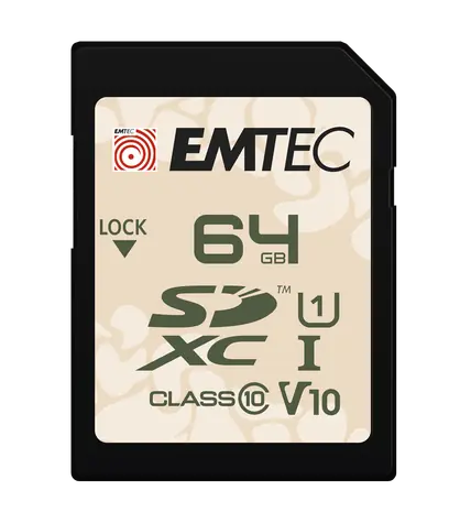 EMTEC Outdoor SD UHS-I U1 V10 64GB / čtení: 90MBs / zápis: 20MBs