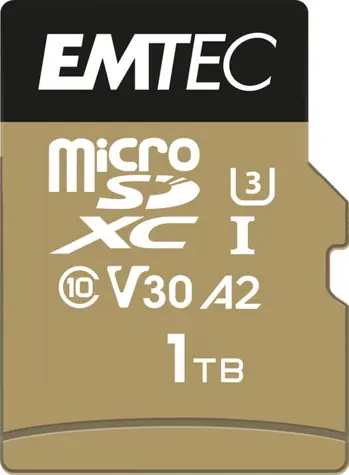 EMTEC microSD 1TB / UHS-I U3 V30 A2 / čtení: 100MBs / zápis: 100MBs