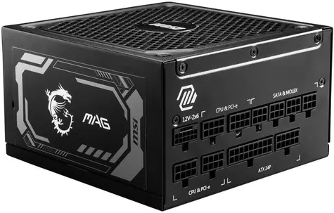 MSI MAG A1000GL PCIE5 černá / 1000W / 135mm / ATX3.1 / aktivní PFC / 80PLUS Gold 