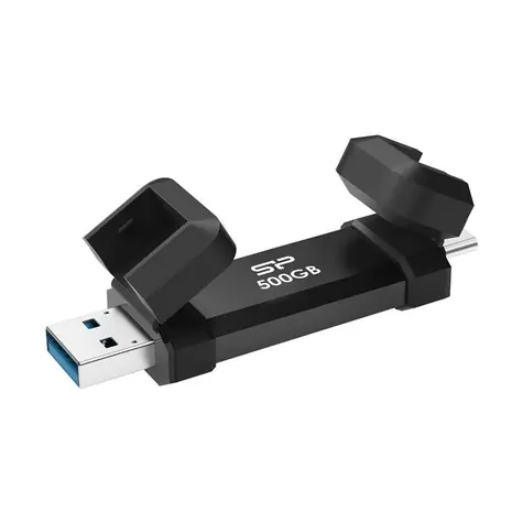 Silicon Power DS72 500GB černá / Externí SSD / R: 1050 MBs / W: 850 MBs / USB-A + USB-C 3.2 Gen 2