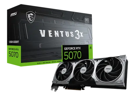 MSI GeForce RTX 5070 12G VENTUS 3X OC / 12GB GDDR7 / PCI-E / 3x DP + HDMI 