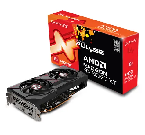 Sapphire Radeon RX 9060 XT Pulse Gaming OC 16GB / 3290MHz / 16GB GGDR6 / 1x HDMI + 2x DP / 450W (8)