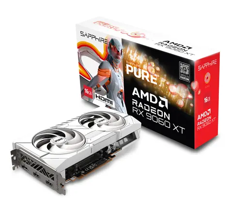 Sapphire Radeon RX 9060 XT Pure Gaming OC 16GB / 3290MHz / 16GB GDDR6 / 1x HDMI + 2x DP / 450W (8)