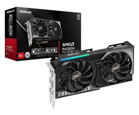 ASRock Radeon RX 9060 XT Challenger OC 8GB / 3290MHz / 8GB GDDR6 / 1x HDMI + 2x DP / 550W (8)