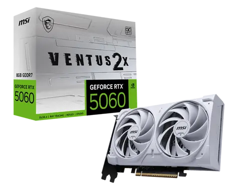 MSI GeForce RTX 5060 8G VENTUS 2X OC WHITE / 2535MHz / 8GB GDDR7 / 128-bit / 1x HDMI + 3x DP / 550W (8)
