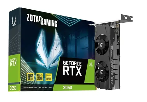 ZOTAC GAMING GeForce RTX 3050 Low Profile 6GB / 1042 - 1470Mhz / 6GB GDDR6 / 96bit / 1x HDMI + 1x DP