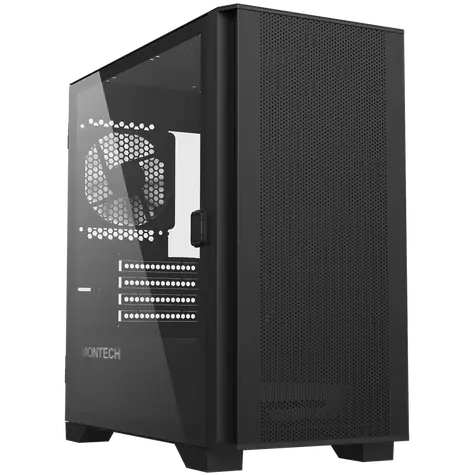 Montech AIR 100 LITE černá / Micro ATX / 3x USBA / 2x 120mm / bez zdroje / průhledná bočnice