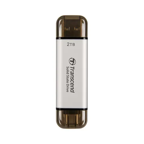Transcend ESD310S Externí SDD 2TB Stříbrná / USB-C 3.2 Gen 2 / R: 1000MBs / W: 550MBs