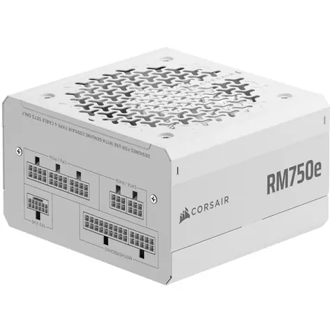 Corsair RM750e bílá / 750W / 80PLUS Gold / Plně modulární / 120 mm / Aktivní PFC